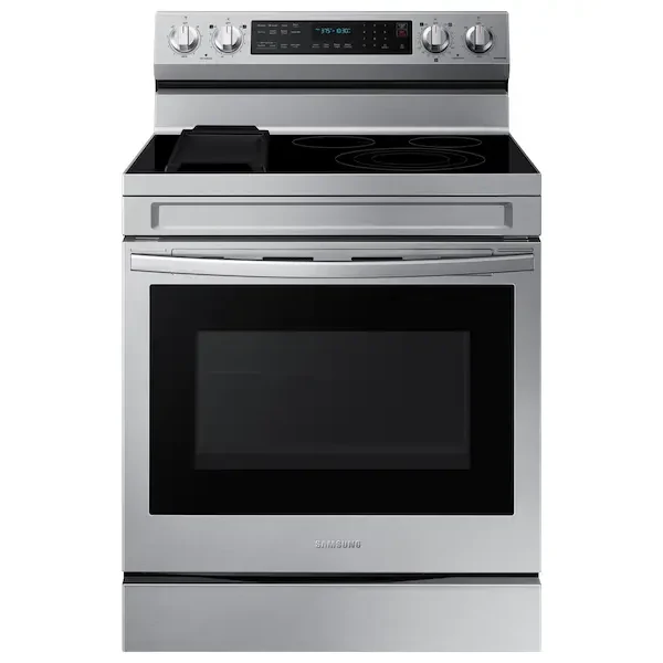 Samsung 6.3 cu. ft. Smart Freestanding Electric Range with No-Preheat Air Fry, Convection+ & Griddle in Stainless Steel