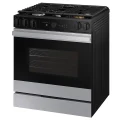 Samsung Bespoke 6.0 cu. ft. Smart Slide-In Gas Range with Smart Oven Camera & Illuminated Precision Knobs in Stainless Steel