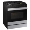 Samsung Bespoke 6.0 cu. ft. Smart Slide-In Gas Range with Smart Oven Camera & Illuminated Precision Knobs in Stainless Steel