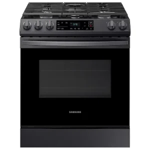 Samsung 6.0 cu. ft. Smart Slide-in Gas Range in Black Stainless Steel