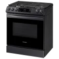 Samsung 6.0 cu. ft. Smart Slide-in Gas Range in Black Stainless Steel