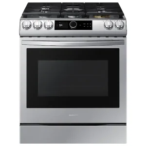 Samsung Smart Slide-in Gas Range with Smart Dial & Air Fry in Stainless Steel