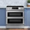 Samsung 6.3 cu. ft. Flex Duo Front Control Slide-in Dual Fuel Range with Smart Dial, Air Fry, and Wi-Fi in Stainless Steel