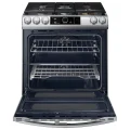 Samsung 6.3 cu. ft. Flex Duo Front Control Slide-in Dual Fuel Range with Smart Dial, Air Fry, and Wi-Fi in Stainless Steel