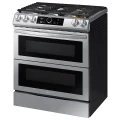 Samsung 6.3 cu. ft. Flex Duo Front Control Slide-in Dual Fuel Range with Smart Dial, Air Fry, and Wi-Fi in Stainless Steel