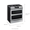 Samsung 6.3 cu. ft. Flex Duo Front Control Slide-in Dual Fuel Range with Smart Dial, Air Fry, and Wi-Fi in Stainless Steel